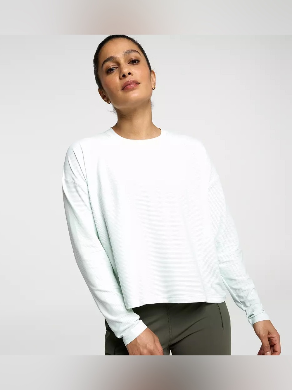 Calia Renew Cropped Long Sleeve Tee Women’s Mint Green Large